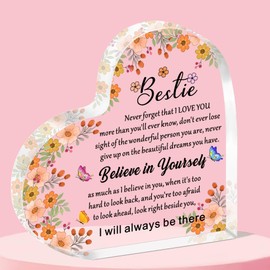 QMVMV Inspirational Gifts for Bestie Acrylic Plaque Gift for Bestie, Bestie Gift from Sister Birthday Gift for Bestie Encouragement Graduation Gift for Bestie