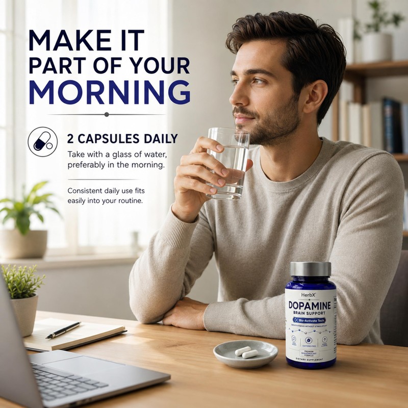 Dopamine Brain Food with L-Tyrosine, Focus & Mood Support, 120
