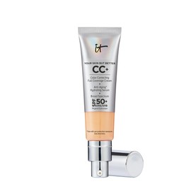 IT Cosmetics CC+ Cream (Neutral Medium) - Natural Full Coverage Foundation With SPF 50+, Color Corrector & Anti-Aging Hydrating Serum, Hyaluronic Acid + Peptides, Lightweight - 1.08 fl oz