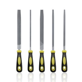 10" Machinists File Set for Pferd, 5 Piece Bastard Double Cut with Ergonomic Handles for Universal Finishing and Roughing ﻿