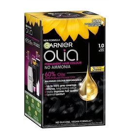 Garnier Olia 1.0 Deep Black Permanent Hair Colour No Ammonia 60% Oils