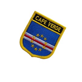 Cabo Verde Parches bordados de una sola bandera táctica con apliques de moral para planchar o coser en el emblema, 2 piezas (Cabo Verde)