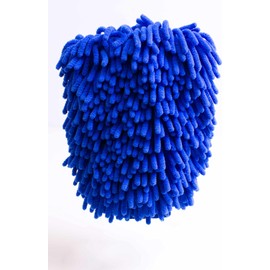 Guante de Microfibra para Limpieza de Auto, Azul, Ultra Suave y Absorbente, Diseño Tipo Manopla, Ajuste Universal, Wash Mitt Premium (Azul ELECTRICO)