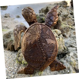 Hohopeti Creative Sea Turtle Resin Ornament Lightweight Desktop Adornment for Home Office Decor Sea Turtle Shaped Decor for Cabinets Tabletops