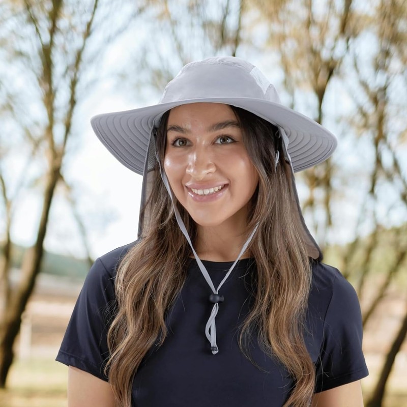 Connectile Outdoor Unisex UPF 50+ Wide Brim Safari Hat Summer