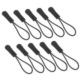 jojofuny 10Pcs Black Zipper Pulls Durable Zip Tags for Easy Extension Replacement for Mobile Phones Key Rings Purses and Outdoor Gear Management