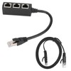 RJ45 Ethernet Adapter Cable Extension Function 1 to 3 Port