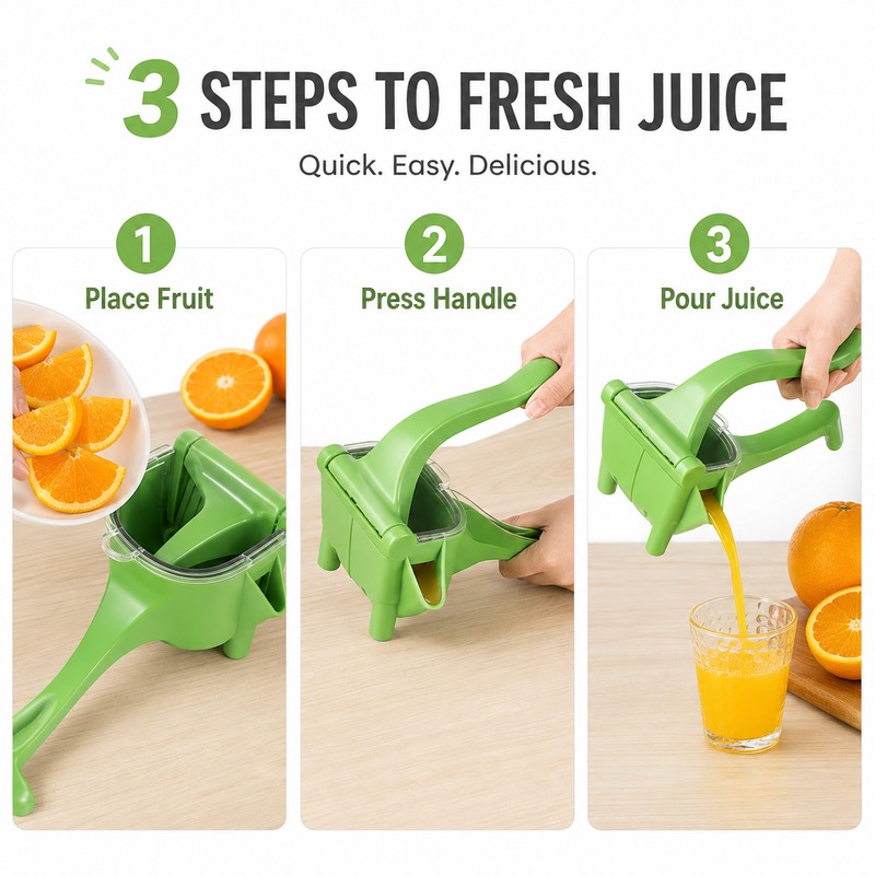Manual Juicer for Kitchen Countertop - Energy-saving Lever for Effortless