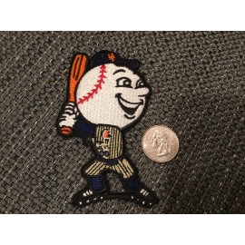 Unbranded NEW YORK METS  MR. MET Embroidered Vintage Iron On  Patch 4” X 2”