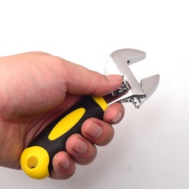 150 mm Adjustable Spanner Adjustable Wrench Maximum Opening 27 mm Single Open-End Spanner with Rubber Handle Adjustable Wrench