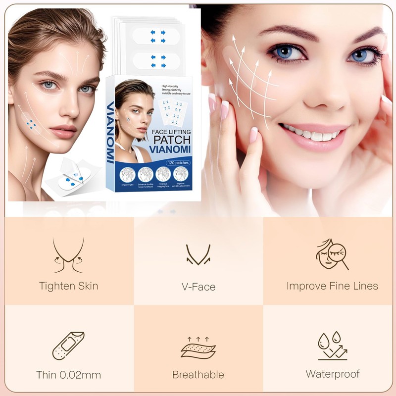 Shmian Invisible Face Lifting Tape - 120Pcs Double Sided Neck