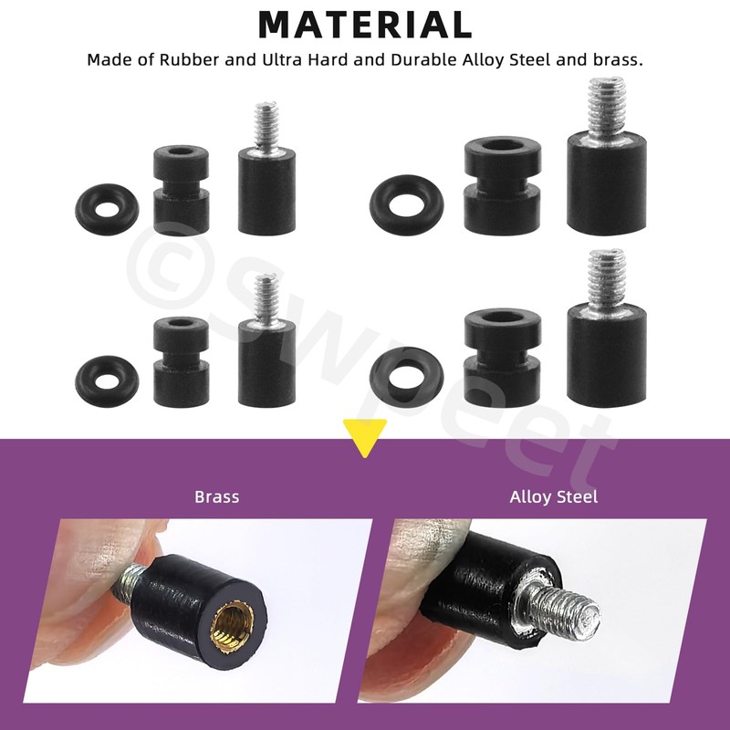 Swpeet 24Pcs M2 M3 Rubber Flight Controller Anti-Vibration Fixed Screws