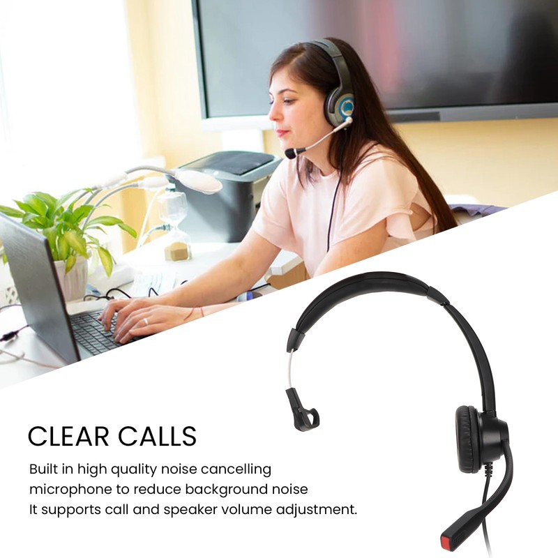 3.5mm Monaural Headset 3 Section Dual 3.5mm Plug PC Business