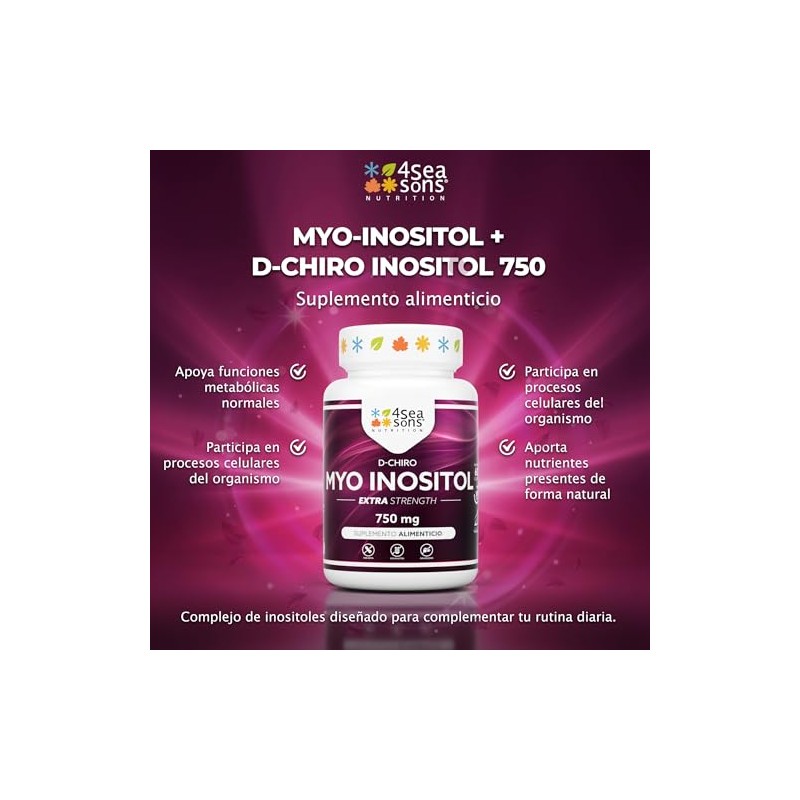 Myo Inositol Chiro 750 120 Cápsulas Veganas Conservadores Gluten Azúcar
