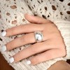 925 silver/14k/18k Wide Band Couple Rings, Minimalist Solid Circle Rings