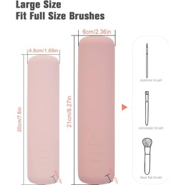 Soporte para brochas de maquillaje, Nuevo magnético, anticaída, de silicona, portátil, para cosméticos, para la cara, organizador de herramientas de maquillaje suave y elegante para viajes (Rosa)