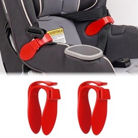 Kinoy Harness Strap Organizer for Car Seats – Prevents Twisting, Speeds Up Buckling – Original Invention for Infant & Toddler Seats – Clip-On Strap Holder, Universal Fit (Red)