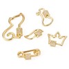 Pandahall 5Pcs 18K Gold Plated Screw Carabiner Lock Charm Clasps