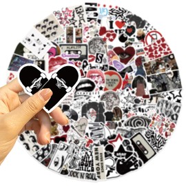 161Pcs Cool Aesthetic Downtown Girls Stickers for Laptop Kindle Pad Trendy Y2k Aesthetic Stickers for Teens Adults Vinyl Waterproof Decals for Laptop Water Bottle Journal Skateboard(Black)