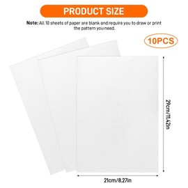 10 Piece Water Soluble Embroidery Stabilizer, A4 Embroidery Water Soluble Stabilizer, Dissolvable Embroidery Paper for Machine Embroidery and Hand Stitching (10 Piece)