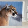 Feelyou Mountain Lion Shower Curtain 3D Wild Cougar Bath Curtain