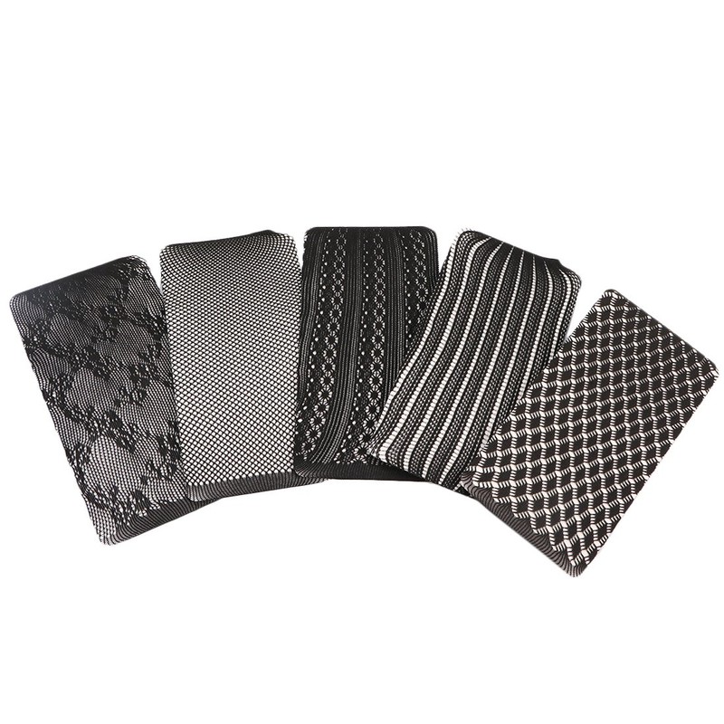 kilofly 5 Pairs Women Black Ultra Thin Stay Up Knee