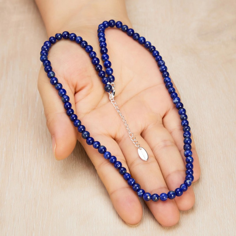 Philip Jones Lapis Mini Beaded Gemstone Necklace