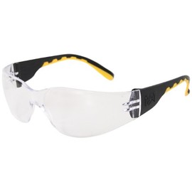 Caterpillar Track Safety Glasses, Black and Yellow, Clear