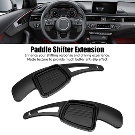 EVGATSAUTO Shift Paddle Steering Wheel Shift Paddle Pair Shift Paddle Extension Aluminium Alloy for A3 8V A4 A5 B9 B9.5 Q3 Q5 2017 (Black)