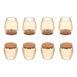 sourcing map 8 Pcs Chair Leg Floor Protectors, 1.02"x0.6" PVC Furniture Pads Non-Slip Chair Leg Caps Furniture Sliders with Felt for Wooden Floors, Brown