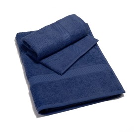 Caleffi Frottenissima Menorca Hand Towel with Guest Towel Plain Standard Indigo