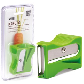 Karoto Carrot Sharpener | Vegetable Peeler | Veggie Peeler & Cucumber Peeler | Fun Kitchen Gadgets | from a Series of Unique Peelers for Kitchen | Fun Kitchen Stuff | by Monkey Business (Green)