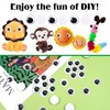 TOAOB 150pcs 15mm Plastic Wiggle Googly Eyes Self Adhesive Black