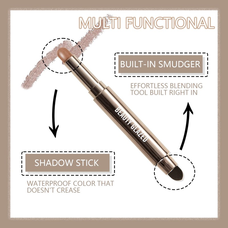Pearlescent Eyeshadow Stick Double-Headed Monochrome Eye Shadow Pen Waterproof Eyeshadow