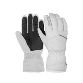 Reusch Women's Marisa Guaranteed Windproof, Extra Breathable and Warm Winter Gloves, Finger Gloves, Snow Gloves, Ski Gloves, Long Cuff, White/Silver, 6.5