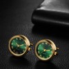 OIDEA Watch Cufflinks for Men: Fashion Round Analog Quartz Real