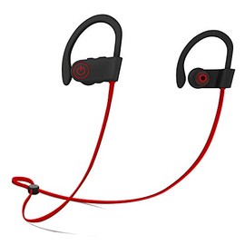 Auriculares Bluetooth, Audífonos Inalámbricos Impermeables IPX7, Auriculares con Reducción de Ruido y Ajuste Seguro para Deportes y Gimnasia, con Micrófono Incorporado(Rojo)