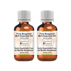 Greenwood Essential Pure Bergamot Mint Essential Oil (Mentha citrata) 100% Natural Therapeutic Grade Steam Distilled for Personal Care (Pack of Two) 100ml X 2 (6.76oz)