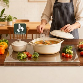 Clear Tempered Glass Cutting Board for kitchen with Counter Lip,Glass Chopping Board, Scratch-Resistant,Non-Slip (Clear)