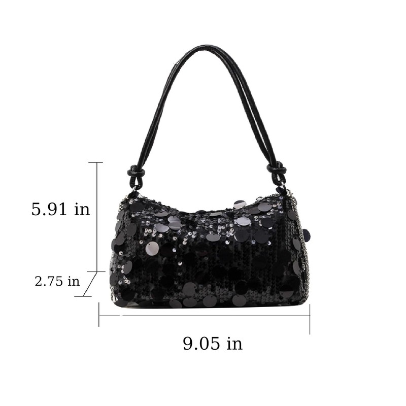 Women Sequin Bag Small Shoulder Tote Sparkly Purse Clutch Handbags