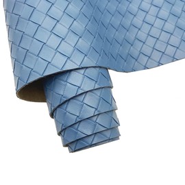12"x54"Weave Faux Leather Fabric, Embossed Braided Faux Leather Roll for Crafts DIY and Upholstery Pleather Sheets Blue