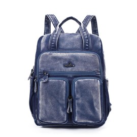 Angel Kiss Backpack Purse for Women Soft Washed Leather Multi Pocket Casual Travel Backpacks…