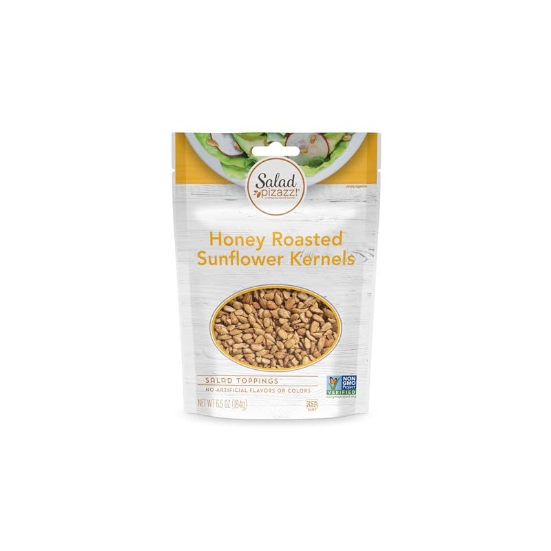 Salad Pizazz Honey Roasted Sunfower Kernels (Pack of 12), Shelled