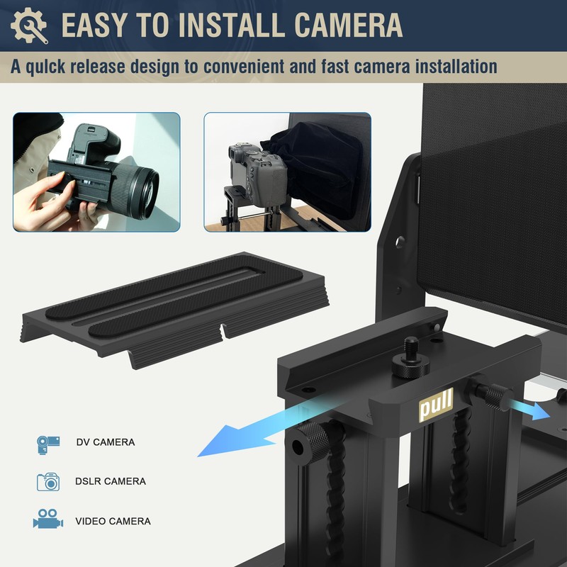 GEIMRSY 13-inch HD Wide-Angle teleprompter, manually Adjustable in Height and