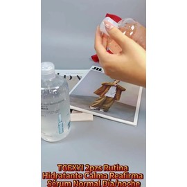 TGEXYI 2pzs rutina hidratante calma reafirma,ácido hialurónico y astaxantina,antioxidante, aclara,unifica tono,hidratación profunda...                