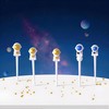 8pcs Blue and Gold Astronaut Fruit Fork for Kids, Fun