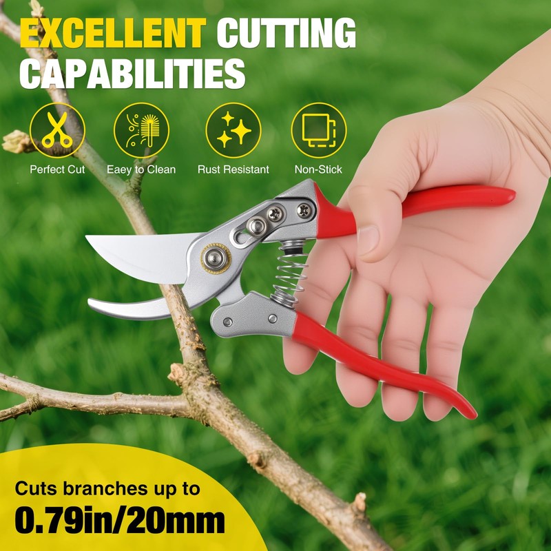 Yesker Pruning Shears Garden Shears 8.6" Professional Bypass Garden Scissors