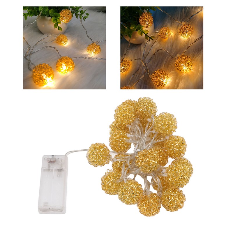 LED Light String Innovative Iron Wire Round Ball String Lights