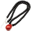 Natural Tumbled Red Jasper Pendant, Genuine Black Onyx Beaded Necklace,