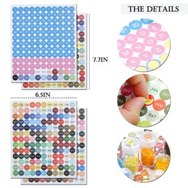 DQDEDIAN Color Number Stickers,447 Labels for Diamond Painting Storage Box,Round with Number Stickers for Diamond Painting Organizer Case,Multi-Colors Diamond Painting Color Chart Accessories (2 Sets)